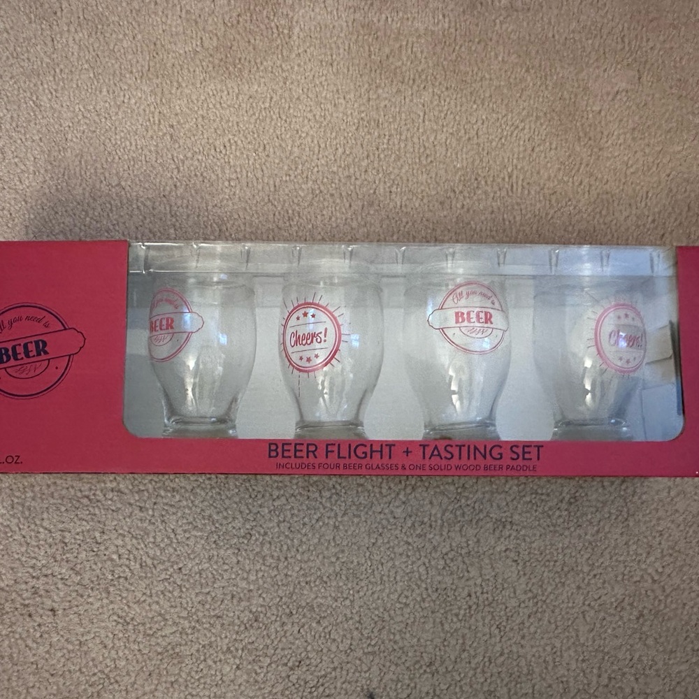 Beer Flight and Tasting Set with Glasses
